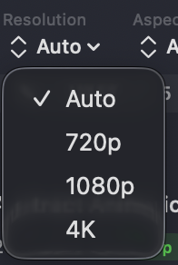 The Resolution menu